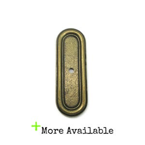 Vintage Brass Tone Backplate: Single Screw, Oval Furniture Part MCM