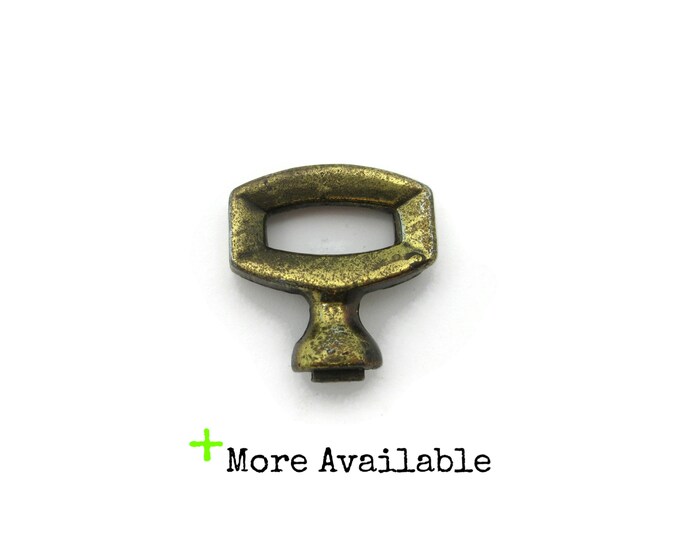 Vintage Faux Mock Key Knob Aged Brass Colored Drawer Pull Etsy