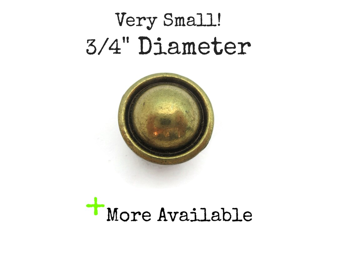 Small Vintage Drawer Knob 3/4 Brass Colored Round Piano or