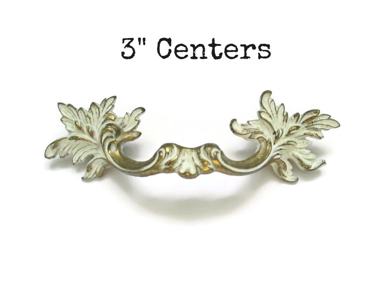 6 Vintage Keeler Brass French Provincial Ornate Drawer Pulls 6 1//2/" across