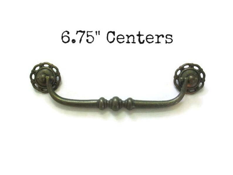 Large Vintage Ornate Drawer Pull 6 75 Centers Handle Image 0