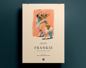 Custom Dog Portrait From Photo, Funny Personalized Dog Art Print, Dog Mom Gift, Dog Dad Gift, Digital Download