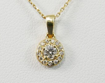 Collar de diamantes de oro de 14k, collar de diamantes solitario delicado, collar de diamantes delicados, collar de diamantes suave, collar de oro delicado