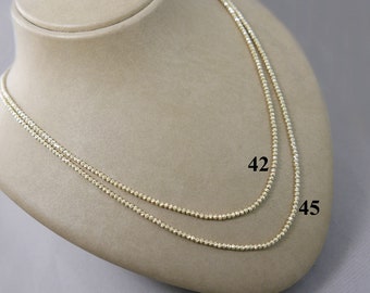 Collar de Oro de 14k. Collar de cuentas brillantes con talla de diamante. collar de oro blanco, joyas de oro, cuentas de oro, collar de oro macizo, regalo para ella