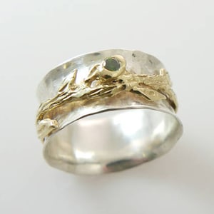 Spinner ring. worry ring. Meditation Ring .Tourmaline Sterling silver. gold spinner ring. Tourmaline jewelry .wedding band. women wedding