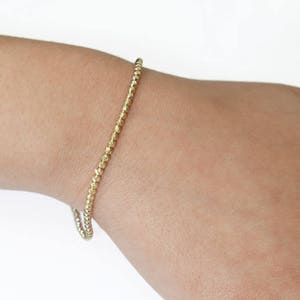 14k Gold Bracelet. sparkly diamond cut beads bracelet. real Gold bracelet, gold jewelry, gold beades, solid gold bracelet, 14k gold bracelet image 2