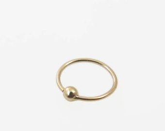 Real Gold 14k Helix .cartilage earring .nose ring. hoop helix earring. 14k body piercing .nose ring. boho helix. helix, Eyebrow, Tragus