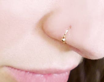 Nose ring. solid 14k gold stud. nose ring. Gold nose hoop . Gold nose ring. nose stud. gold nose ring