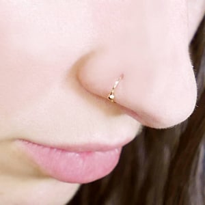Solid 14k gold stud. texture Nose ring.  nose hoop. Gold nose hoop . Gold nose ring. nose stud. gold nose ring