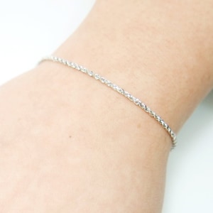 Real Gold rope Bracelet 14k. sparkly rope  bracelet. twist white Gold bracelet, gold jewelry, gold beads, solid gold, 14k gold bracelet