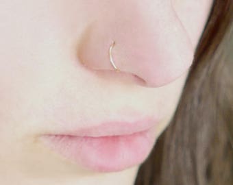 Nose ring. solid 14k gold stud. nose ring. Gold nose hoop . Gold nose ring. nose stud. gold nose ring