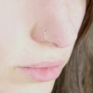Nose ring. solid 14k gold stud. nose ring. Gold nose hoop . Gold nose ring. nose stud. gold nose ring