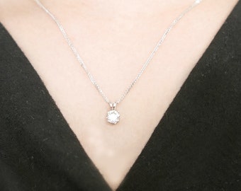 1\2 carat Diamond Necklace. 14k gold Solitaire  Real  Diamond Pendant . gift for her. Gold daimond necklace. Solid Gold. Solitaire Diamond.