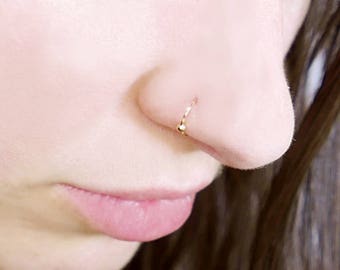 Solid 14k gold stud. texture Nose ring.  nose hoop. Gold nose hoop . Gold nose ring. nose stud. gold nose ring