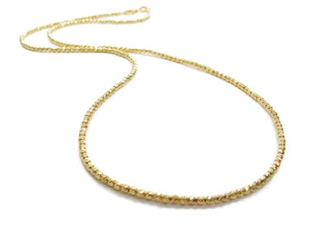 14k Gold necklace. Sparkly diamond cut beads necklace. Gold necklace, gold jewelry, gold beaded, solid gold necklace, 14k gold necklace.