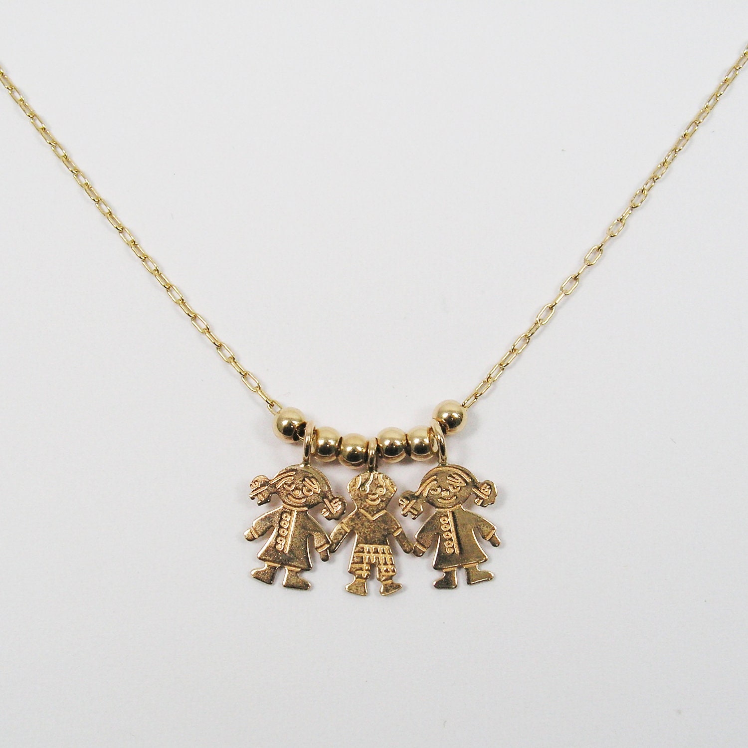 Two Girls and a Boy Pendant Goldfilled Necklace gfn8799 Etsy