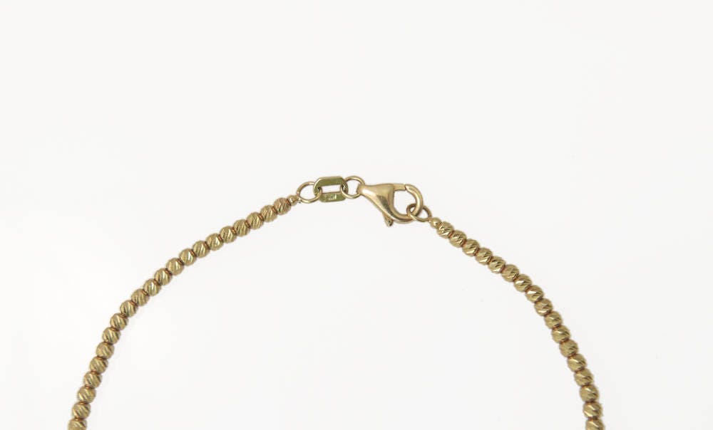 Gold Diamond Tiny E Bracelet