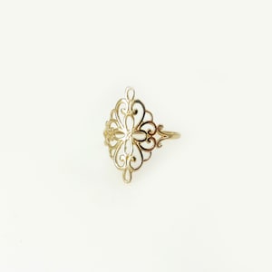 Lace ring. 14KGold Floral ring. Filigree ring. Filigree gold ring. Dainty gold ring. Gold ring. Gift for her. image 5