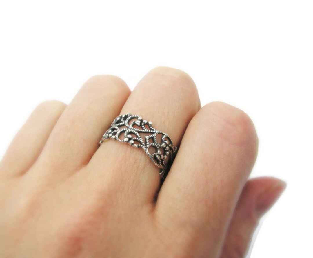 Lace Ring. Silver Ring. Sterling Silver Ring. Open Work Sterling Silver ...