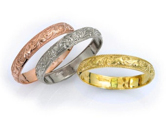 Alliance en or pour femme. Alliance en or texturé. alliance en or véritable. Jonc en or 14 carats. Alliance pour homme. Alliance pour femme. Offrez-lui