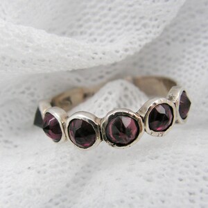 Sterling silver ring. Garnet ring. Natural Garnet spikes ring. Silver ring. Garnet silver ring. Silver garnet ring. sr-9531-587 image 3
