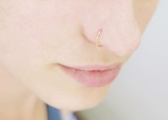Nose solid 14k gold nose Gold nose hoop Gold nose  nose gold nose ring