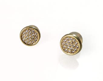 14K gold cz earrings. Gold elegant stud earrings. Gold post earrings. Gold earrings. gold crystal studs. 14k earrings (e04132g)
