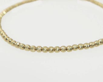 14k Gold Bracelet. sparkly diamond cut beads bracelet. real Gold bracelet, gold jewelry, gold beades, solid gold bracelet, 14k gold bracelet