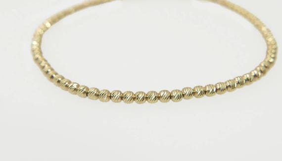 Diamond cut store bead bracelet