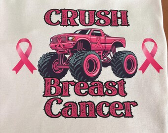 Crush Brustkrebs Pink Monstertruck PNG: Bewusstseinsschleife (Digitaler Download)