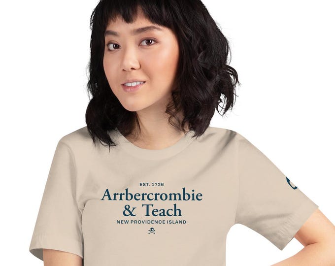 Arrbercrombie & Teach Pirate Unisex T-shirt - Navy Text