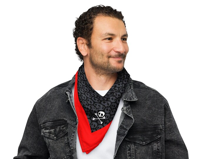 Pirate Skull & Crossbones Bandana: Red