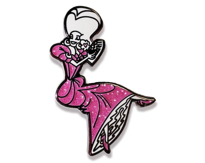 Marie Antoinette Pink Glitter Enamel Pin