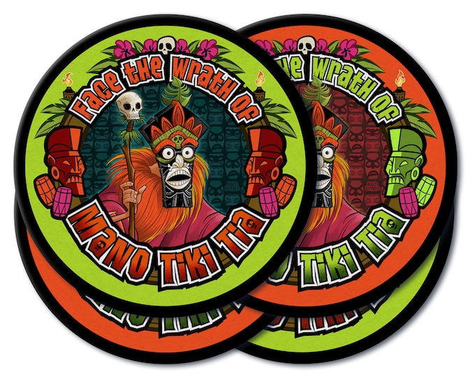 Tiki Witch Doctor Set of 4 Coasters