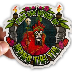 Tiki Witch Doctor 4" Vinyl Sticker - Free Shipping!