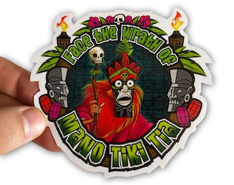 Tiki Witch Doctor 4" Vinyl Sticker - Free Shipping!