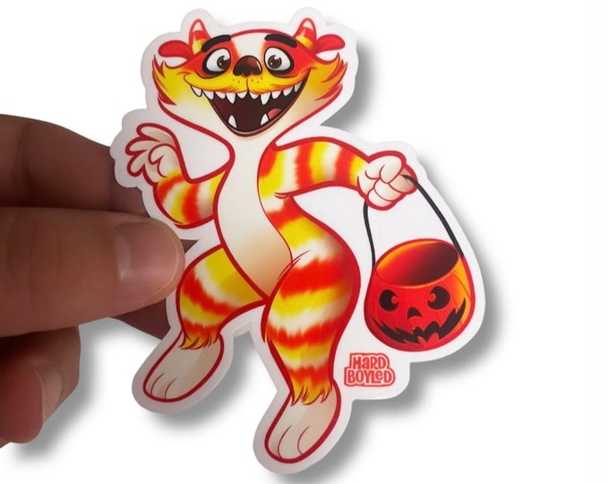 Halloween CANDY CORN MONSTER - 4" Vinyl Sticker - Free Shipping!
