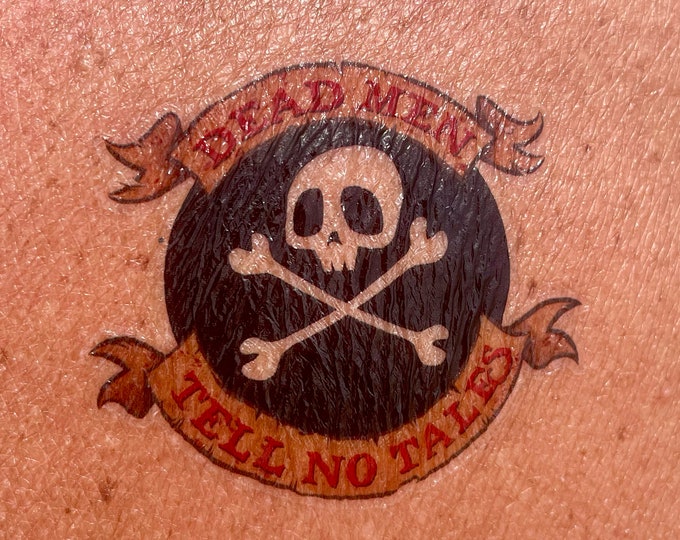 Pirate Skull & Crossbones 2" x 3" Temporary Tattoo- Free Shipping!