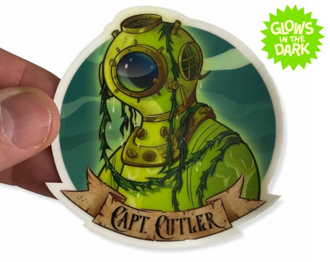 Captain Cutler Glow-in-the-Dark 3" Vinyl Sticker - Free Shipping!