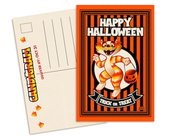 HALLOWEEN Candy Corn Monster Postcard - Free Shipping!