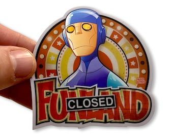 Funland Robot 3" Holographic Vinyl Sticker - Free Shipping!