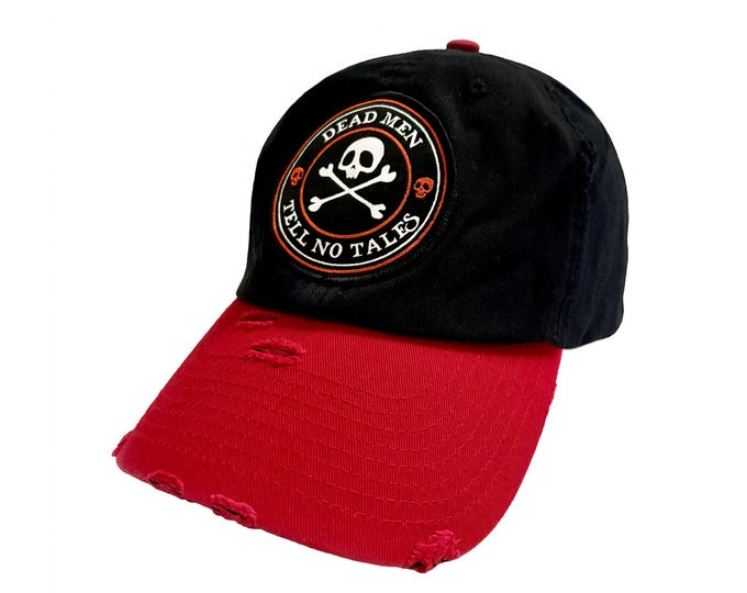 Pirate "Dead Men Tell No Tales" Distressed Baseball Cap