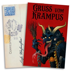 KRAMPUS carte postale de Noël de style vintage - Livraison gratuite!