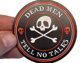 Pirate Skull & Crossbones 3" EMBOSSED Vinyl Sticker - Free Shipping!