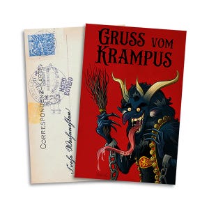 KRAMPUS Vintage-Style Christmas Postcard - Free Shipping!