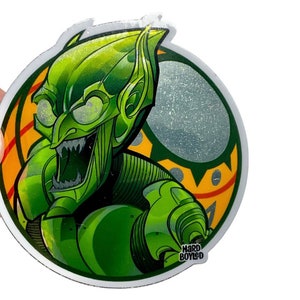 SPIDER-MAN: Green Goblin 2-klistermärkesset - 7,5 cm metalliska vinylklistermärken - Fri frakt! bild 2