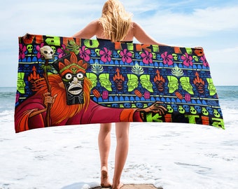 Tiki Witch Doctor Beach Towel