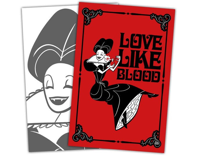VAMPIRE LOVE postcard - Countess Bathory Art Print - Free Shipping!