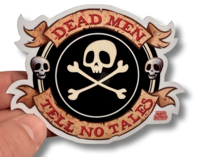 Pirate Skull & Crossbones 4" Vinyl Sticker - Free Shipping!