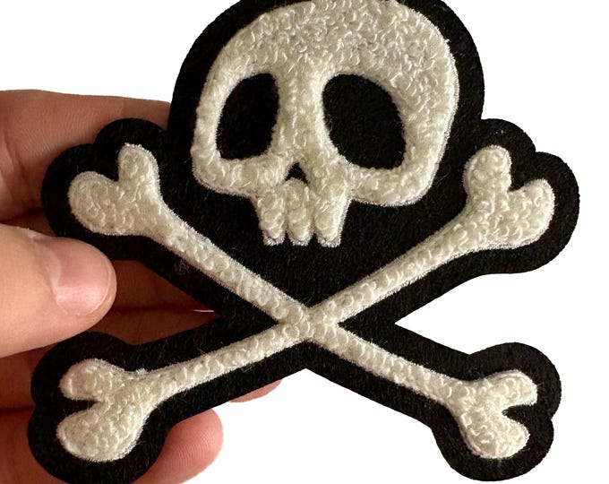Pirate Skull & Crossbones 4” Chenille Patch